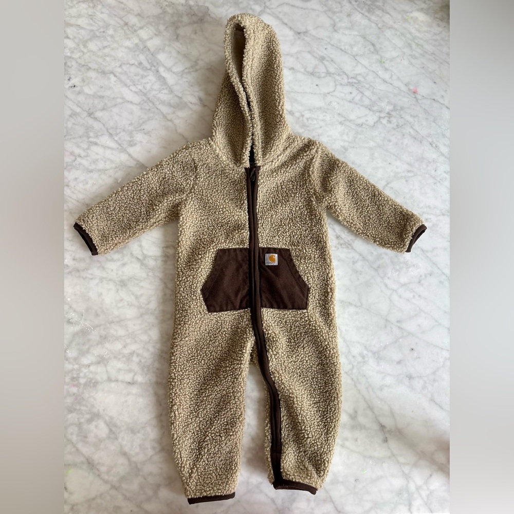 Carhartt Tan and Brown Kids Footie